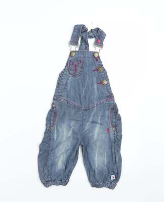 Molo Jean Mädchen blau Baumwollmischung Latzhose Einteiler Größe 3-6M