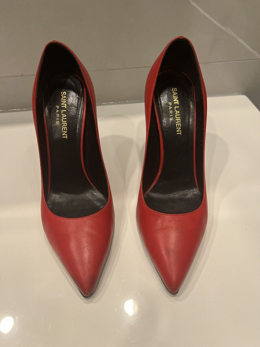 YSL Saint Laurent Red Leather Women's High Heel Pumps 37 | eBay YSL Saint Laurent Red Leather Women's High Heel Pumps 37 | eBay