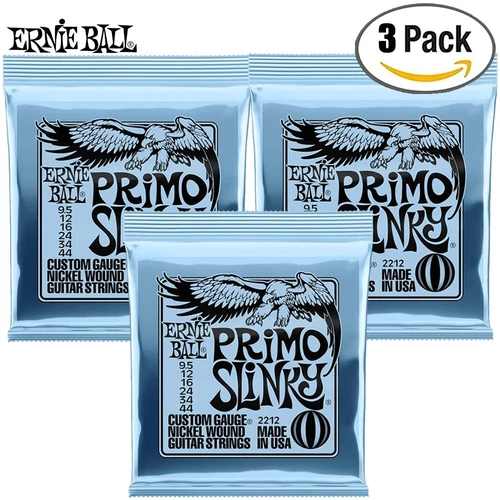 3-PACK Ernie Ball 2212 Primo Slinky Nickel Wound Electric Guitar Strings 9.5-44