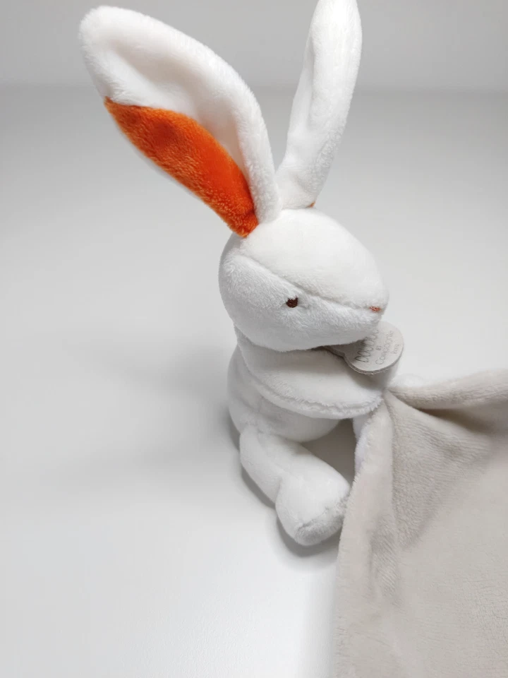 Doudou Et Compagnie Lapin Blanc Gris Orange Plat Hôpital Privé Villeneuve D'Ascq - Photo 2/4