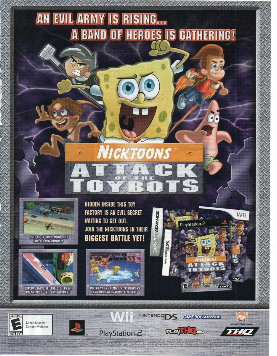 2007 Nicktoons Attack of the Toybots PS2 Wii GBA Promo Video Game