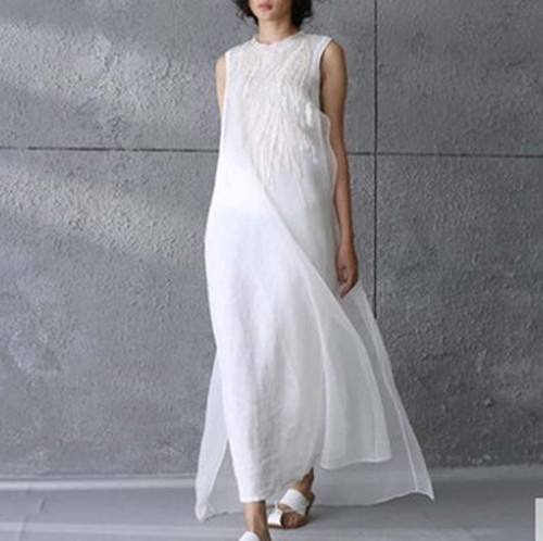 Women's Summer Sleeveless Maxi Linen 