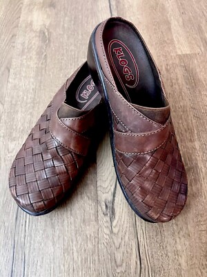 Basket Weave Woven Mules Shoes KLOGS Woven Basket Weave Leather