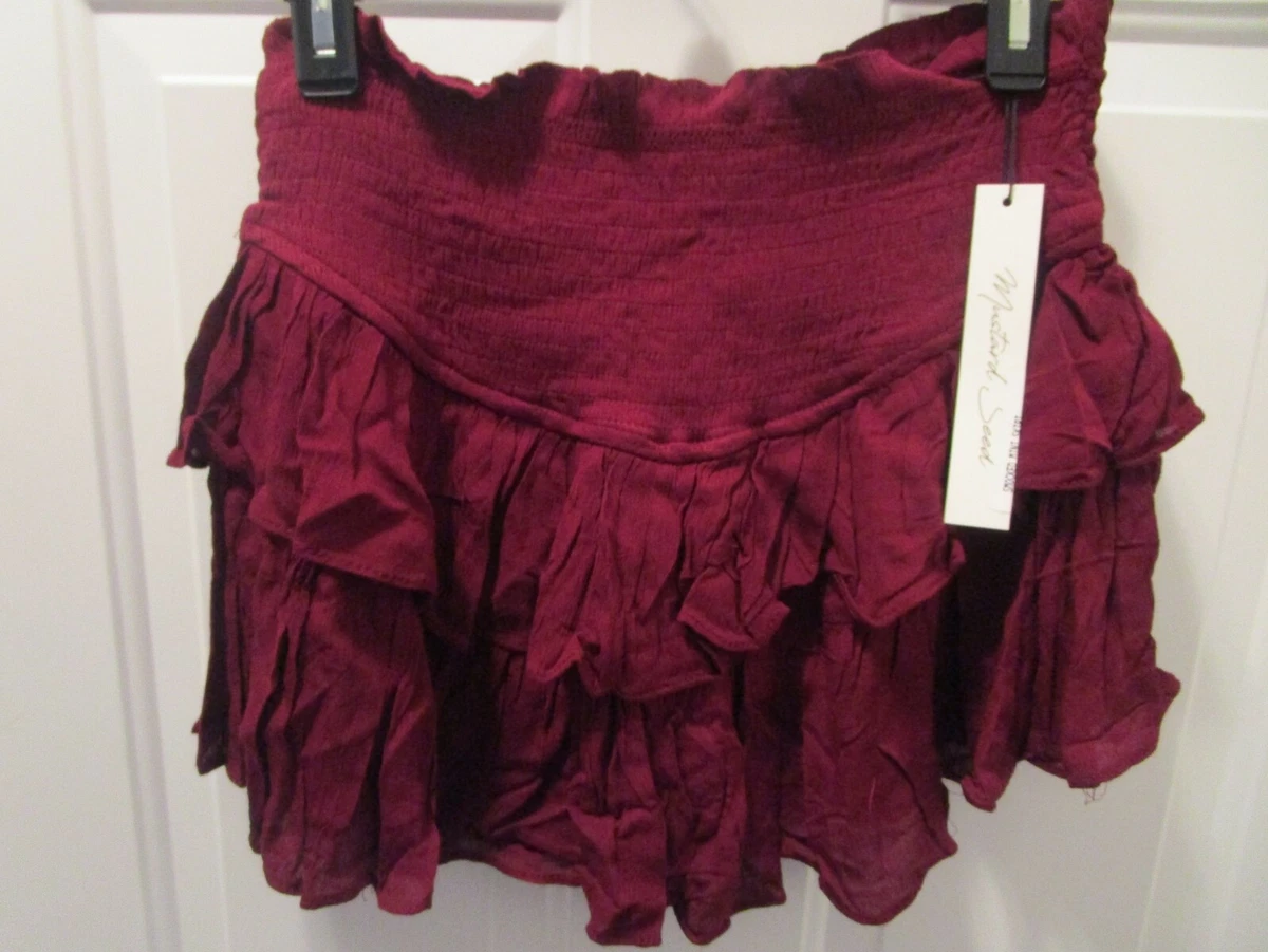 Maroon ruffle clearance skirt