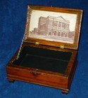 Antique Wooden Jewelry / Trinket Box With Hand Carved / Decorated Lid — photo 10