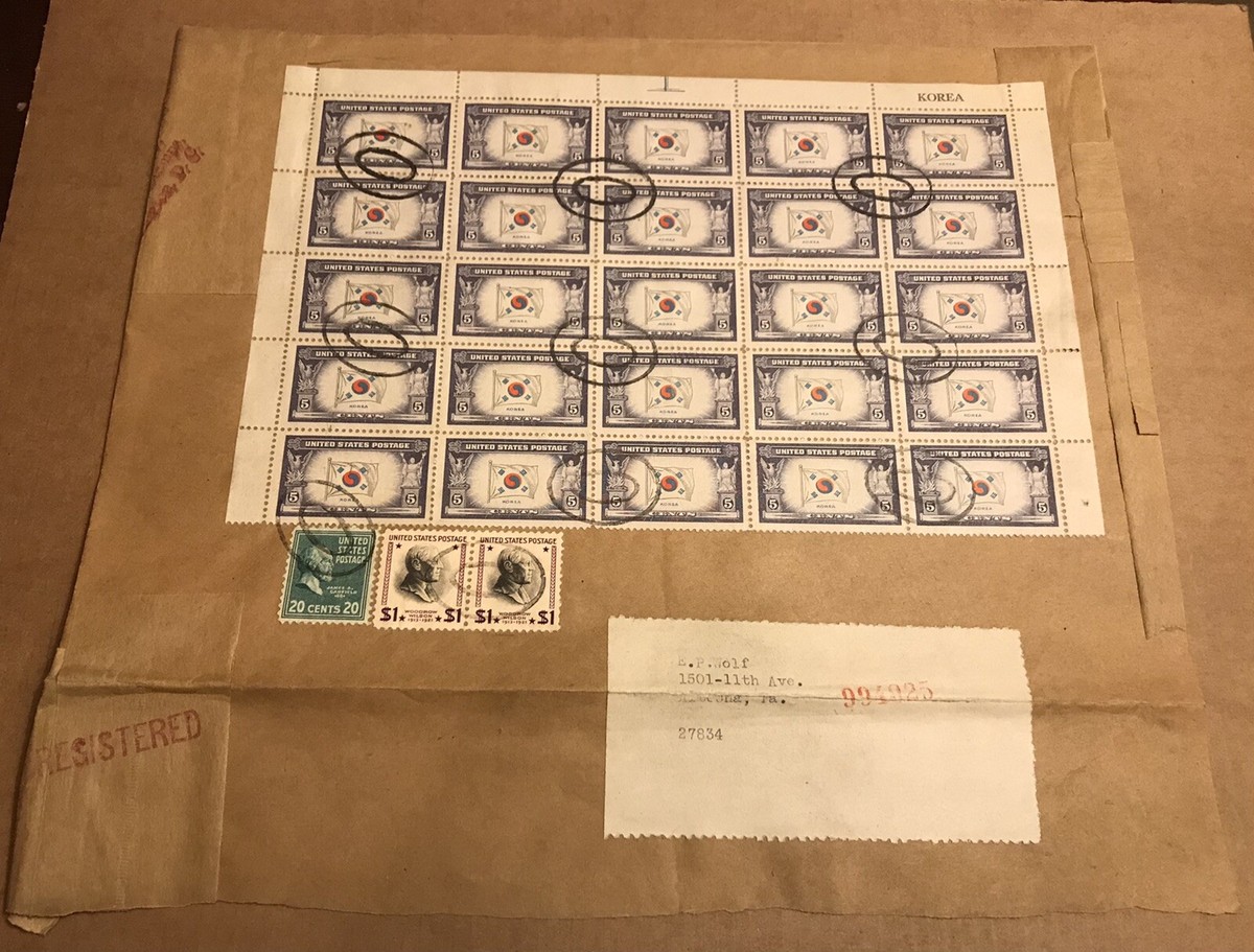 切手40 US 1940s Prexy Postal History (c42) Reg Parcel Front Piece Frank 1