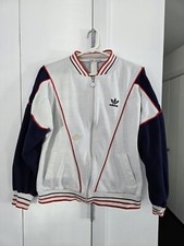 Vintage Adidas Jacket Adult Trefoil Raglan 80"s Track Zip 3 Stripe See Photos