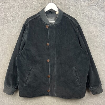 Levis Jacket Mens XXL Black Corduroy Thermore Quilt Lined