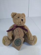 Vintage Boyds Bear BRUCE Tan with Burgandy Bow. Original Tags Still Attached.