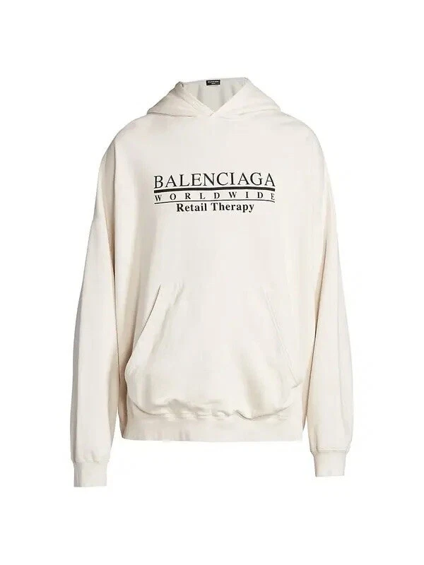 Felpa con cappuccio unisex BALENCIAGA Retail Therapy Logo taglia 2 $895