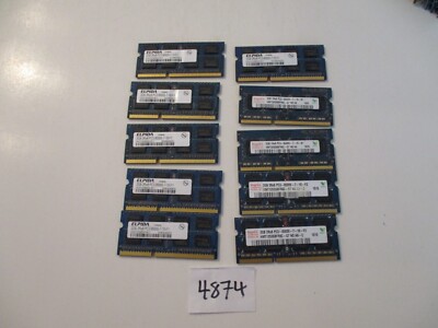 Elpida+Hynix 10x2Gb=20Gb PC3-8500 1066Mhz DDR3 SO-DIMM Laptop Memory RAM (4874)