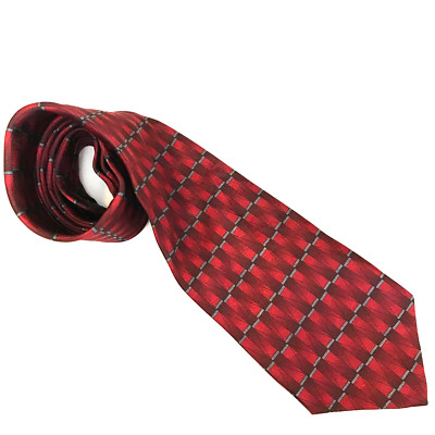 Grateful Dead Red Black Silver Necktie Longest Train 18th Set 100% Silk Tie Wide