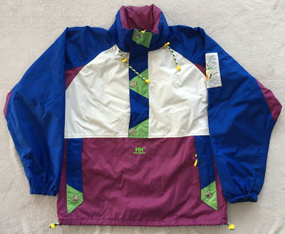 Helly Hansen mens vintage Multicolor Nylon Anorak Pullover Jacket size M