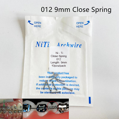 Dental Niti Close Springs Orthodontic Closed Coil Springs with Eyelets 012 9mm