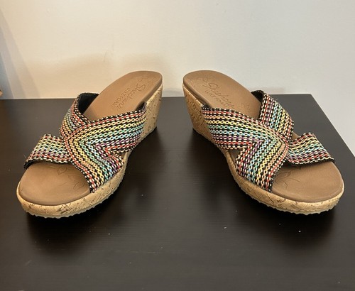 Skechers Beverlee Rainbow Cross Strap Woven Wedges Größe 9 Stil 38554 - Bild 3 von 8