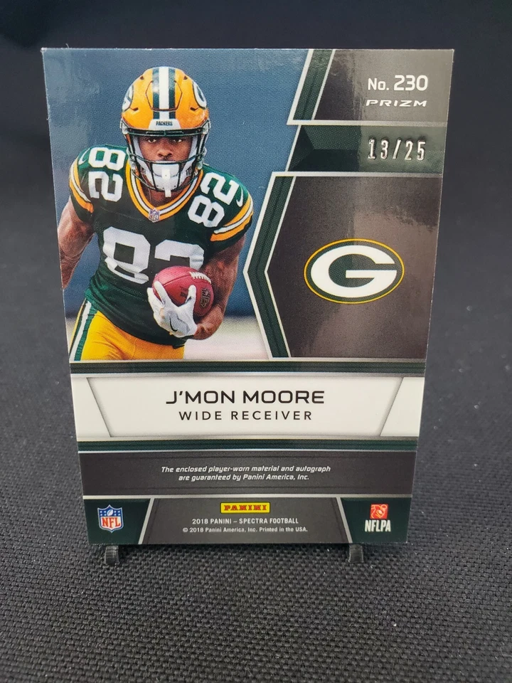 JMON MOORE 2018 SPECTRA PINK ROOKIE PATCH RELIC AUTO #'D 13/25 - Image 2 of 2