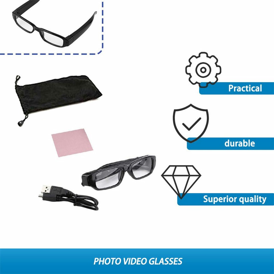 Mini Hidden Glasses Camera HD 1080P Eyewear Video Recorder DVR VR