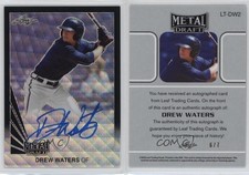 2019 Leaf Metal Draft 1990 Throwback Black Wave /7 Drew Waters #LT-DW2 Auto