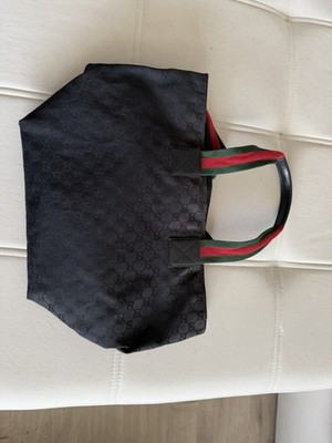Gucci Tote Bag Schultertasche GG Canvas Schwarz
