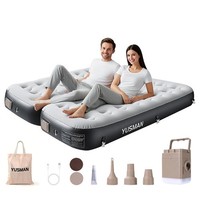 DOUBLE HIGH RAISED INFLATABLE AIR BED MATTRESS AIRBED with Pump & Pillow Set UK