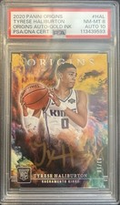 Panini 2020-21 Origins Tyrese Haliburton Gold Ink Auto /10 Rookie PSA 8 POP 1