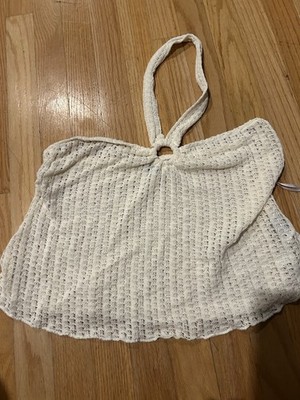 Hm Divided Halter Top Women's Size Large Off White Color
