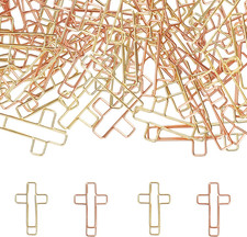 60PCS Cross Paper Clips Bible Bookmark Rose Gold Paper Clips Book Marks for Bibl
