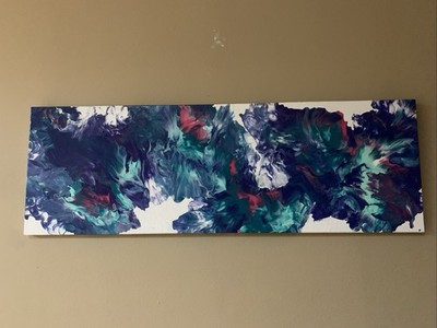 Abstract Art On Canvas 12 X 36 By Original Artist