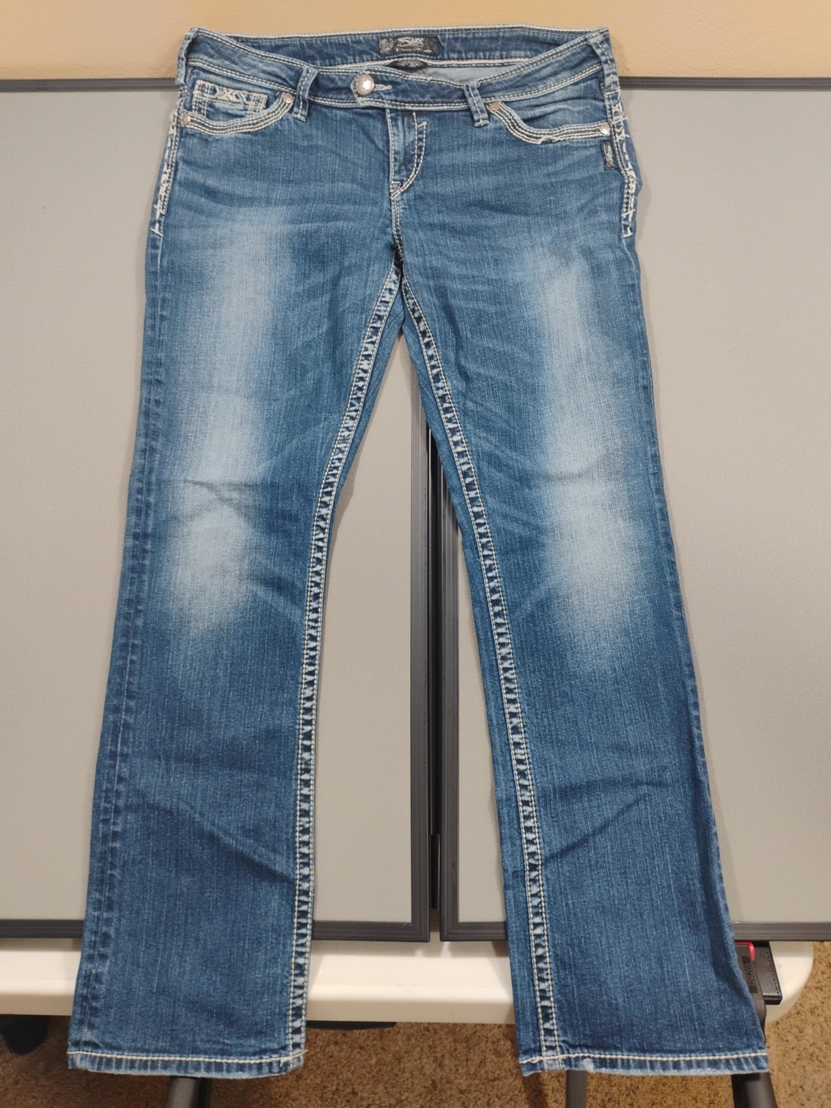 Silver Jean & Co. Womens Blue Tuesday Baby Boot Jeans W34xL33 - See Description