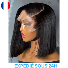 Perruque Bob Courte Lisse en Cheveux Humains – Lace Frontale HD 13x6 Sans Colle