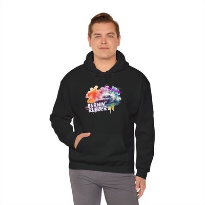 Burnin' Rubber Color Splash Hoodie | Racing Smoke Graphic