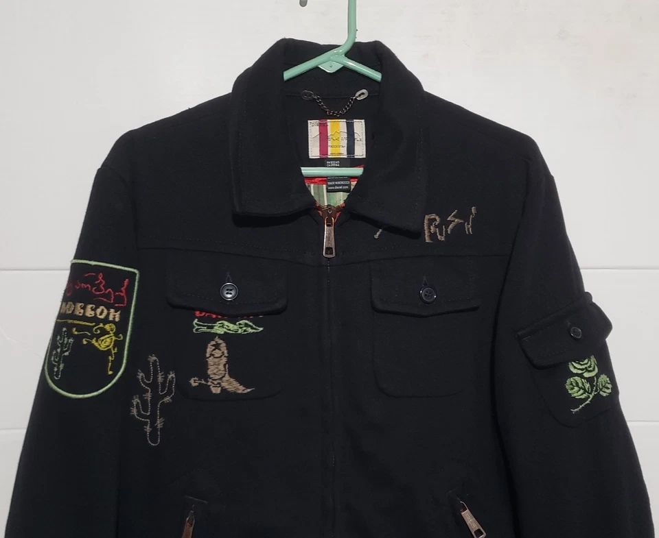 Vintage Diesel Bandits Wool Jacket Men’s Size Large Black SUPER RARE - Image 3 of 4