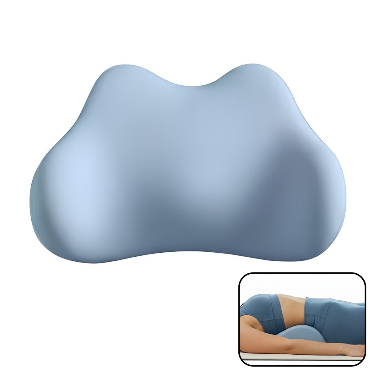 Coussin lombaire ergonomique bleu Avizar pour soulager les tensions du bas du dos