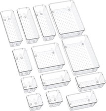 13-Piece Drawer Organizers with Non-Slip Silicone Pads, 5-Size
