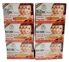 Kojic White Gluta Papaya Arbutin 7 Days White Soap 160g 4 in 1 6 Pack Thailand