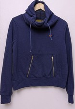 Pullover con Capucha Aviator Nation Ninja Cuello Embudo Azul Marino Para Mujer XS Salón Surf