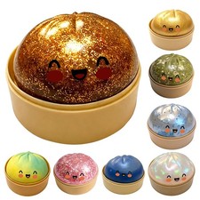 1pc Rare Pink Glitter Dumpling Squishy - Mystery Blind Box Bao Bun