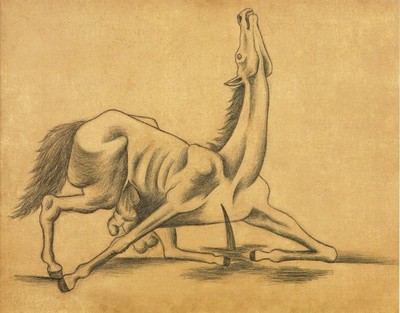 Gored Horse Picasso 1917 1 Vintage Art Print Poster Wall Decor Design Trend Art