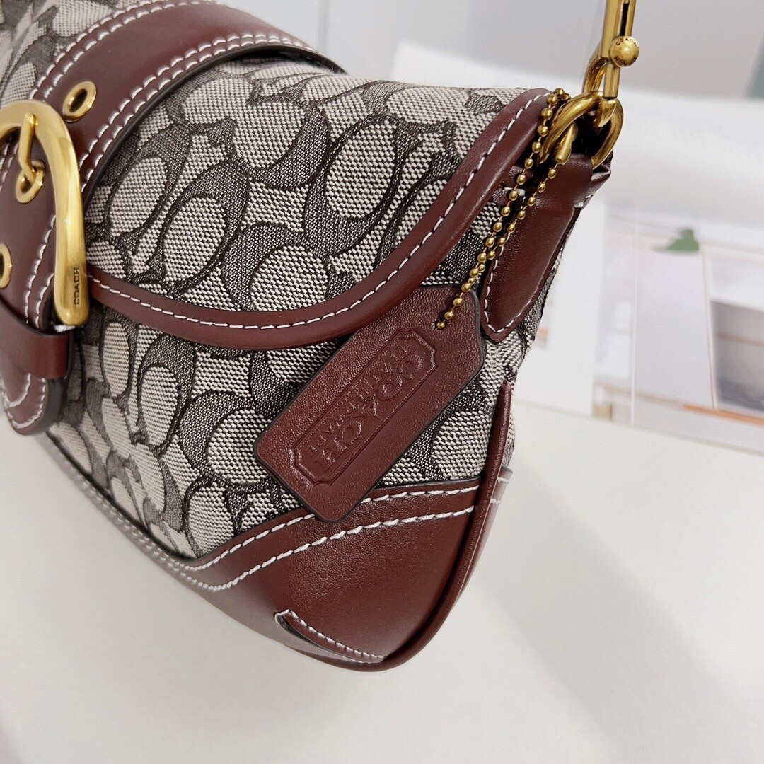 Coach Soho Bag Retro Style Signature Jacquard Shoulder Bag CJ814