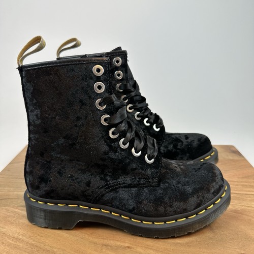 Bottes plates femme neuves Dr. Martens Jadon velours noir léopard pointure 6 M - Photo 1/8