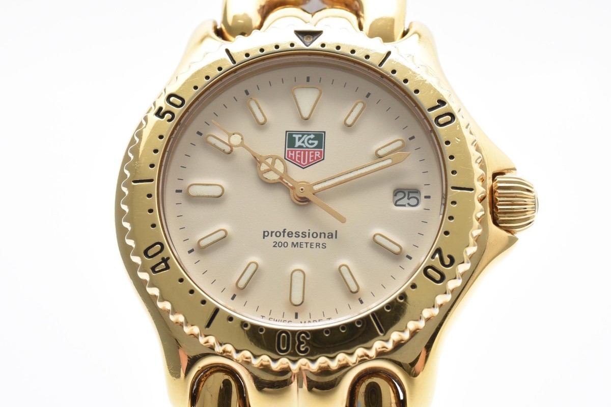 Vintage 【N MINT】 TAG Heuer S/el S94.013 Gold 36mm Date Men's