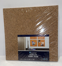 Cork Tiles 12"x12"x3/16" Bulletin Board Panels 4 Pack Natural Wall Cork Boards