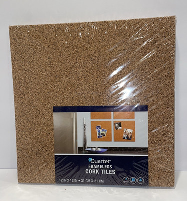Cork Tiles 12''x12''x3/16'' Bulletin Board Panels 4 Pack Natural Wall Cork Boards