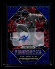 2020 Prizm Draft Picks Austin Martin #178 Fireworks Blue Donut Circle Auto /25
