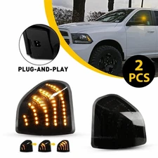 Smoked Sequential LED Side Mirror Signal Lights For Dodge Ram 1500 2500 3500 EAW