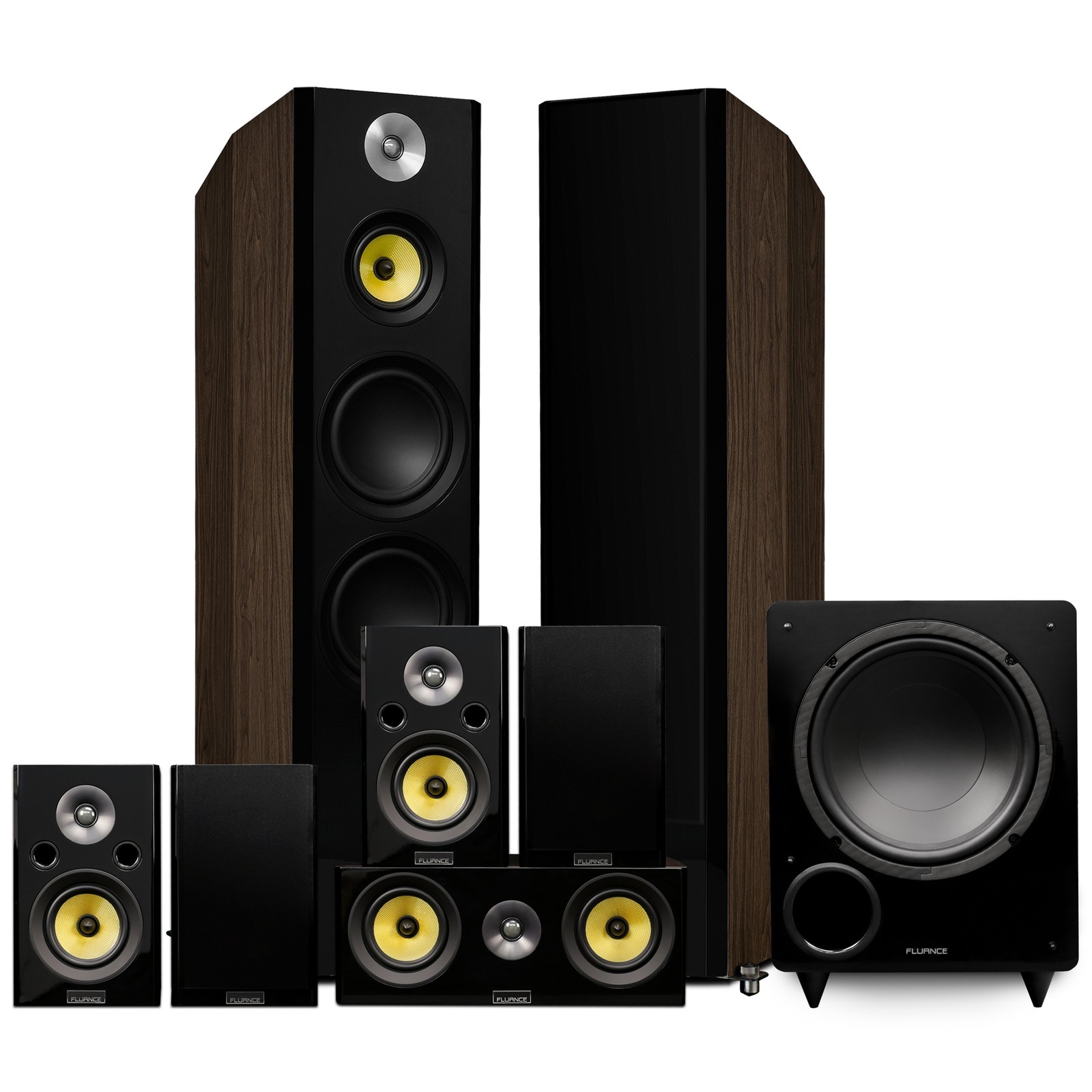Fluance Signature Surround Sound Home Theater 7.1 Speaker System - Walnut