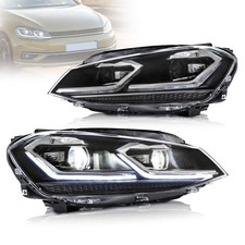 LED Projector Headlights For Volkswagen Golf 7 MK7 2013-2018 Silver Stripe