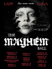 Lady Gaga The Mayhem Ball North American Tour 2026 Poster