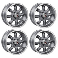 Legendary Wheel Co. 15x7 Minilite Lw80 Alloy Wheel Set Mustang 65-73 Charcoal