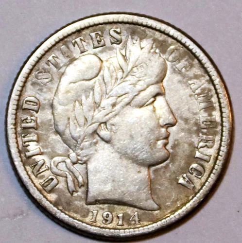 1914-P Barber Silver Dime - Very Fine - #9423D - FREE SHIPPING